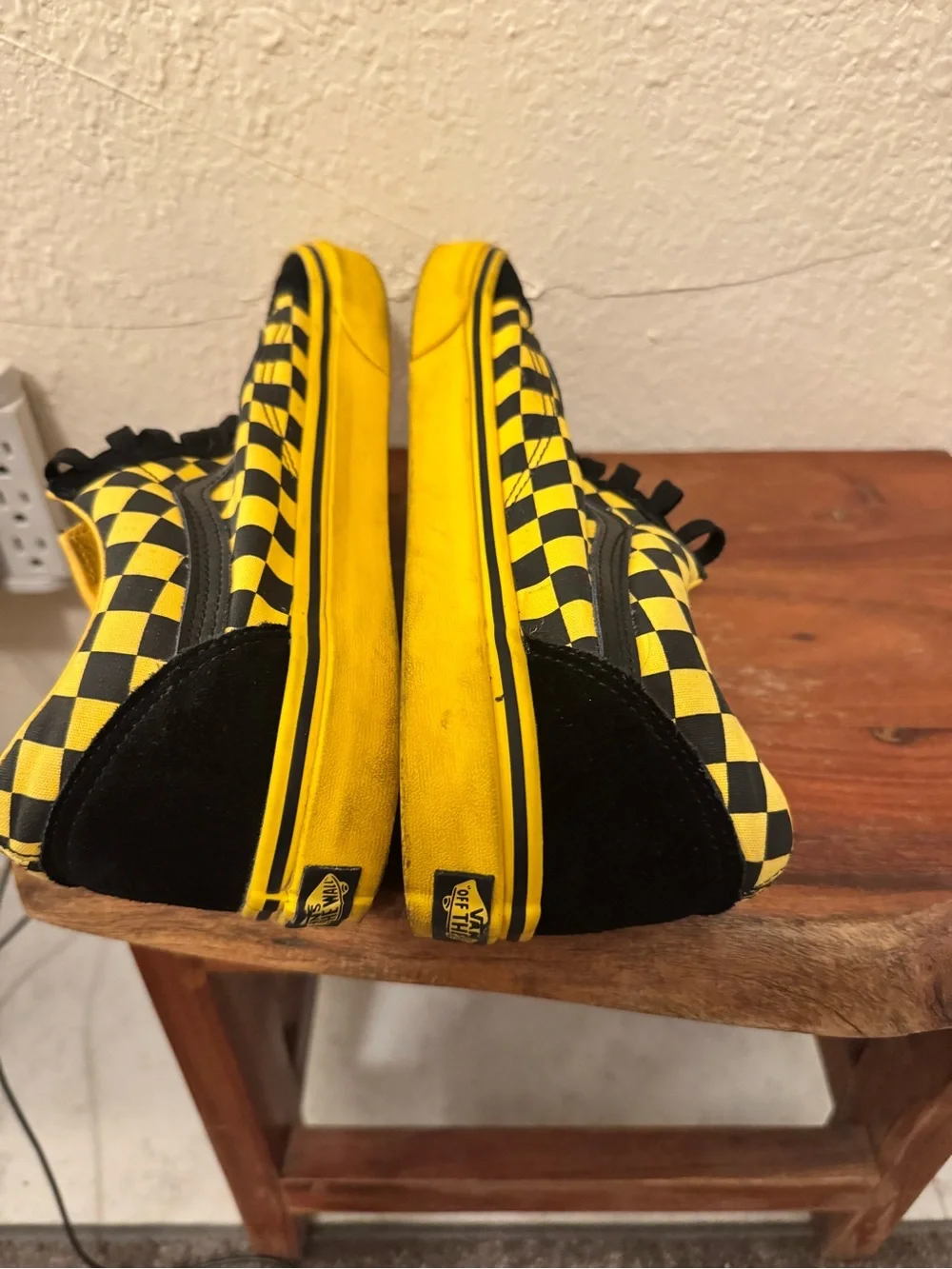 Vans Men's Black & Yellow Checkerboard Skate Sneakers